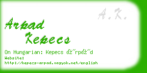 arpad kepecs business card